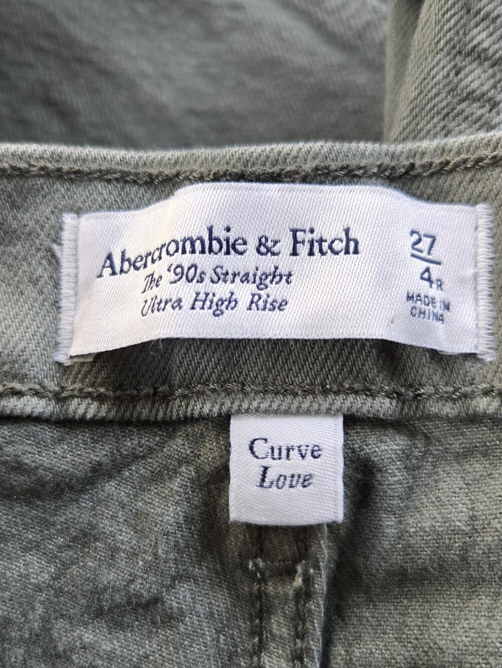 Abercrombie & Fitch 90's Straight Untra High Rise Jeans Green - Picture 8 of 11